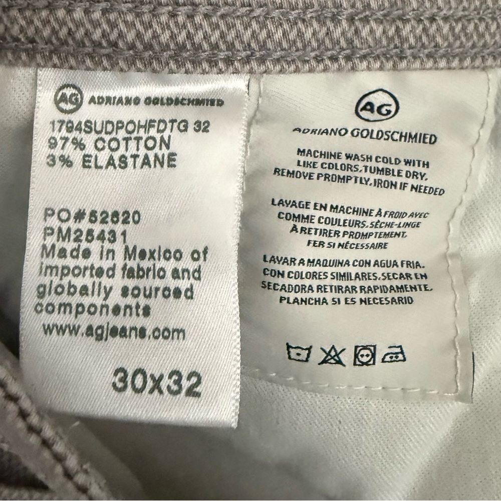 AG Adriano Goldschmied The Everett Gray & White Pants, Men’s Size 30x27 - Picture 5 of 5